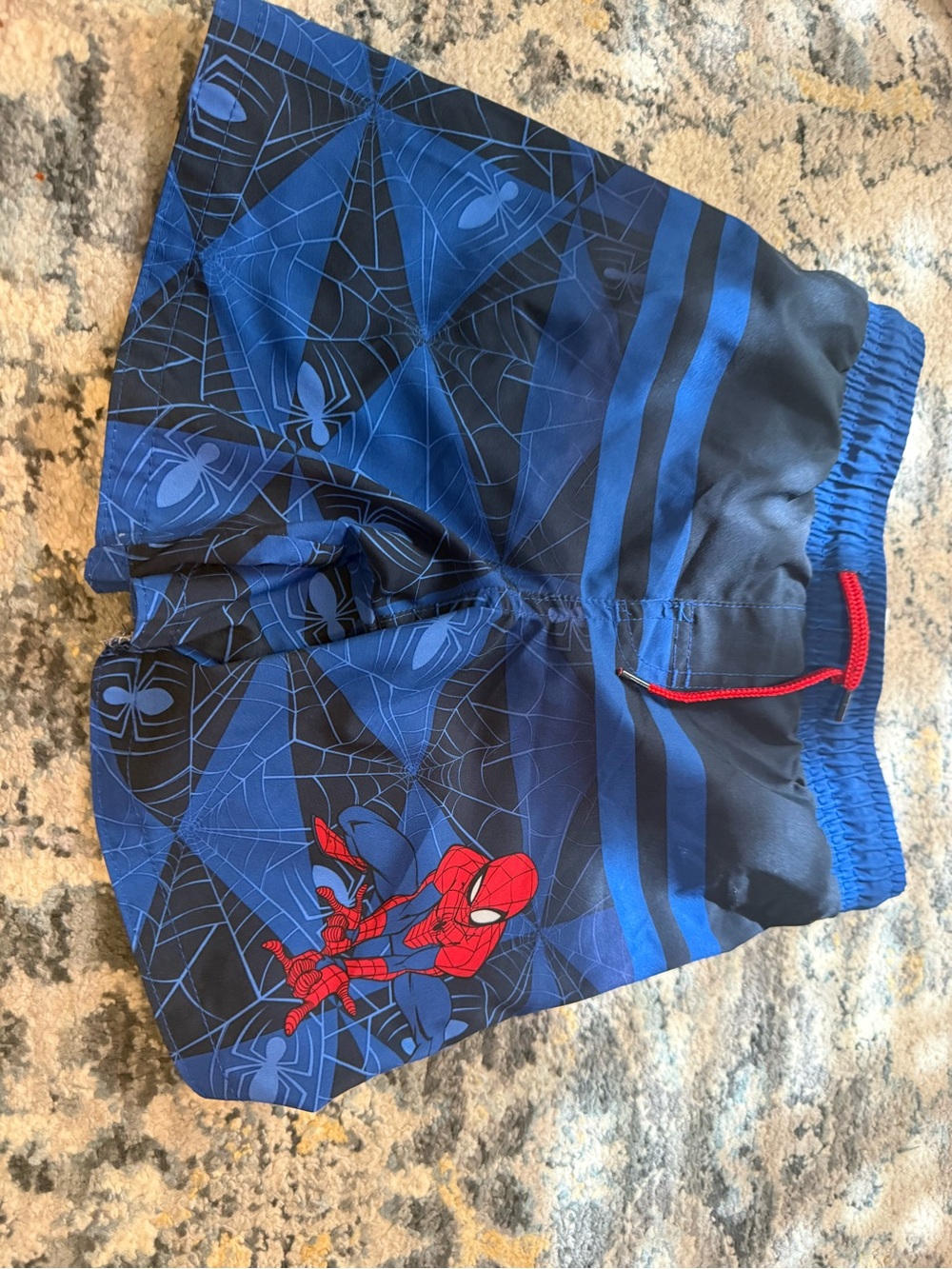 Marvel Boys Blue and Red Spider-Man Swim Trunks